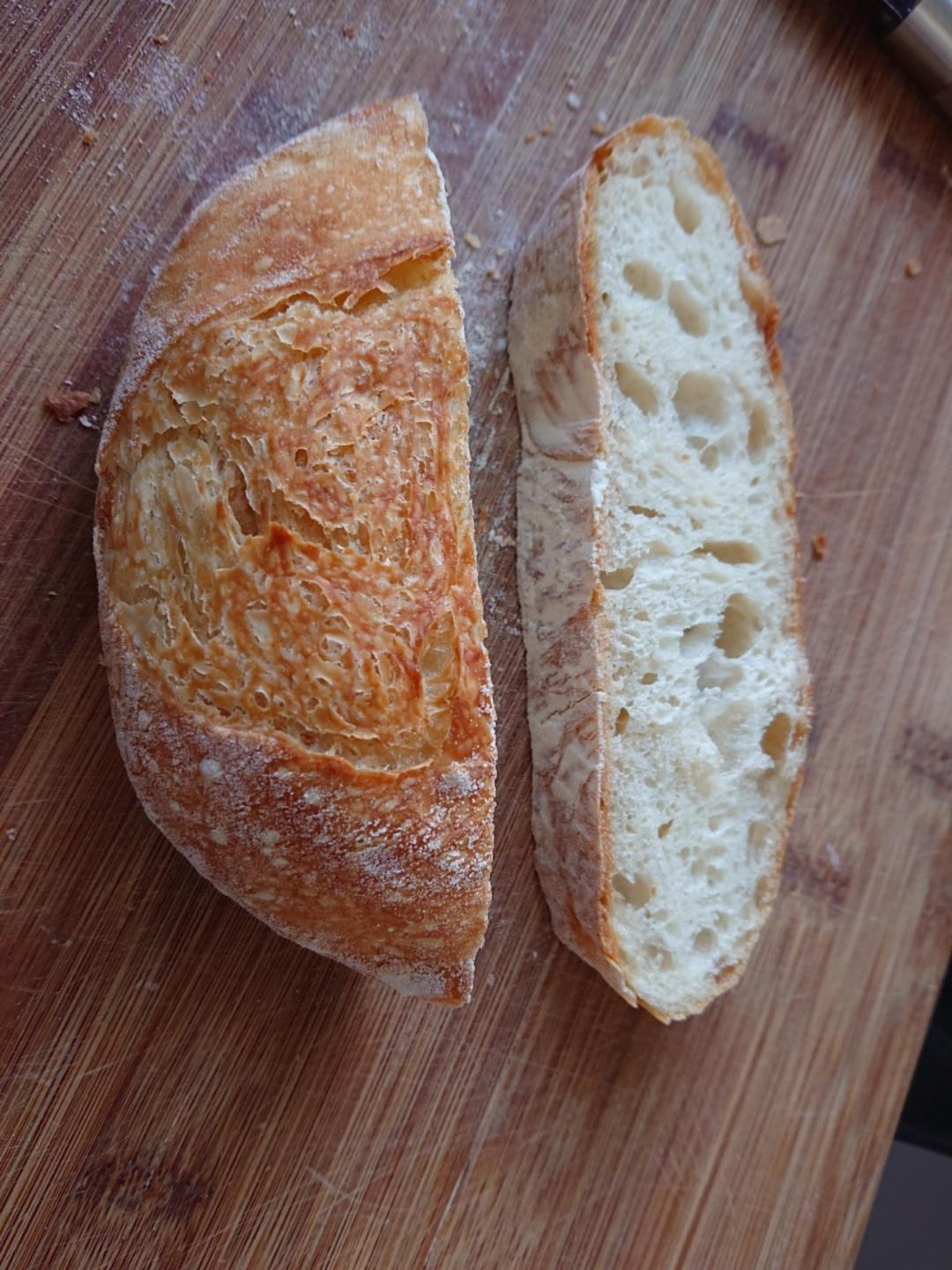 零机器免揉|徒手做出漂亮大气孔欧包|恰巴塔Ciabatta