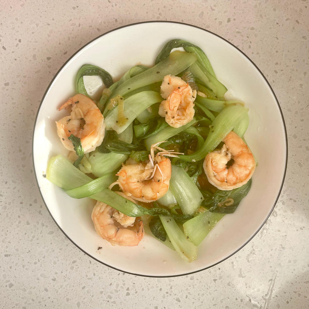 青菜炒虾仁