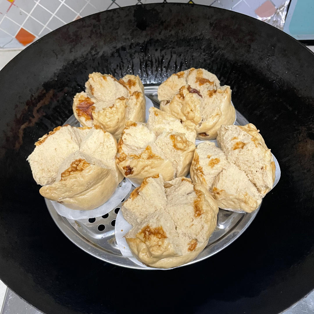 妥妥的红糖开花馒头