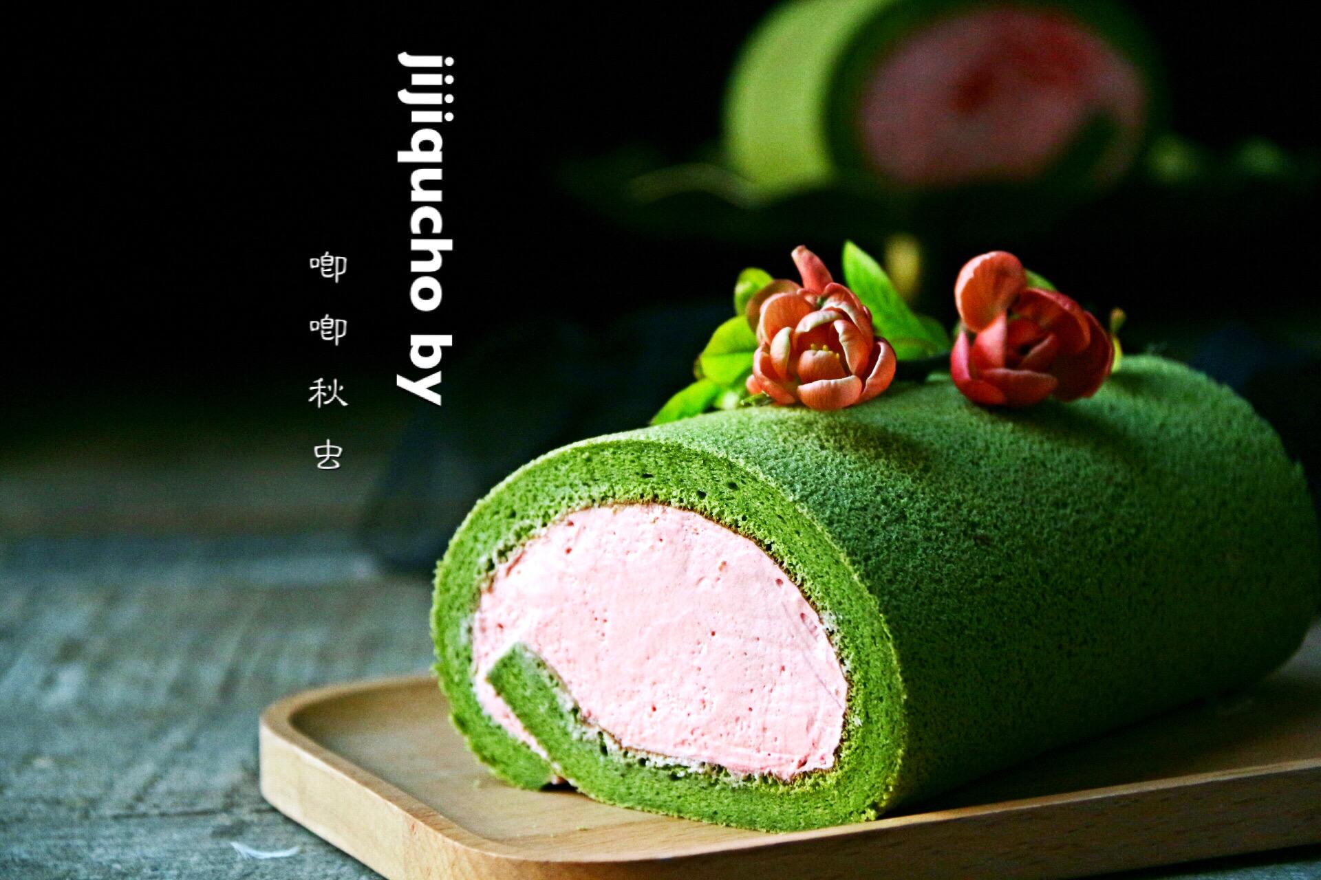 #东菱烤箱#卷出一个春天——抹茶草莓蛋糕卷的做法