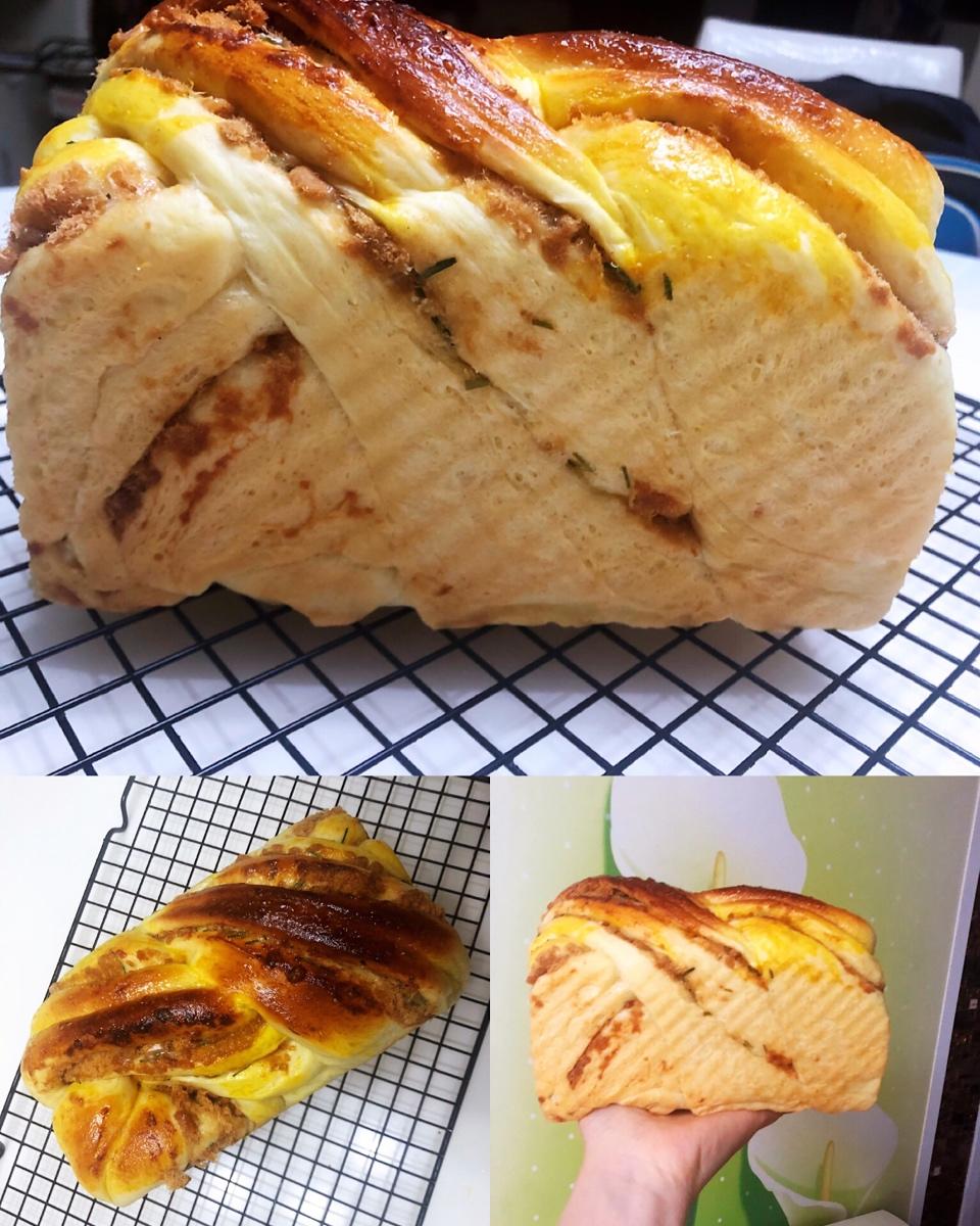 香葱肉松手撕吐司