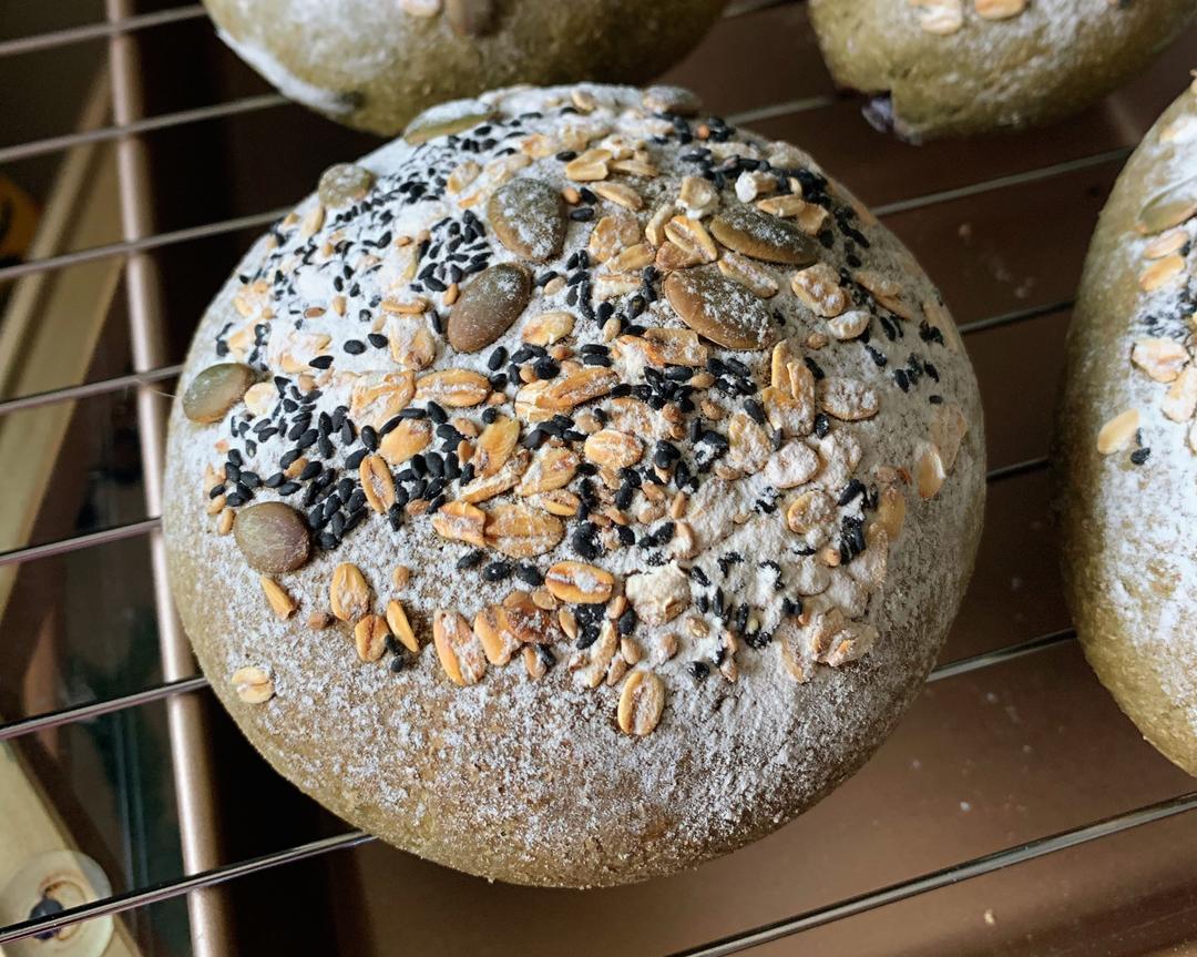 全麦抹茶麻薯欧包（附黑糖麻薯做法）