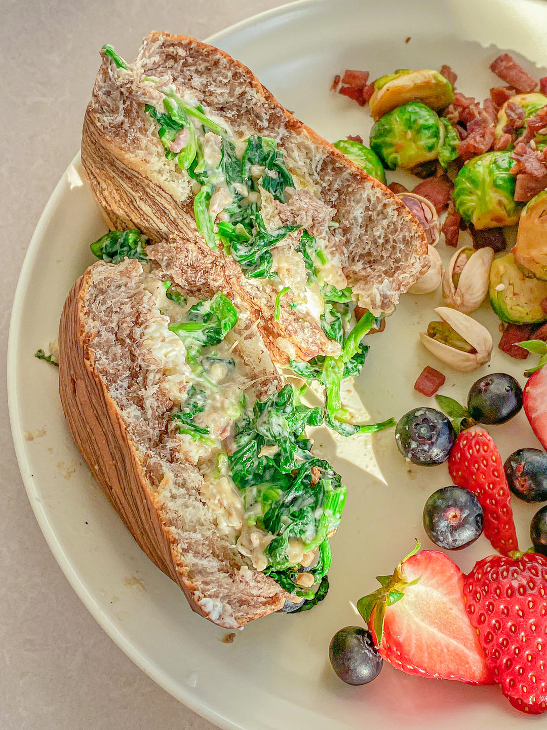 奶油菠菜焗贝果