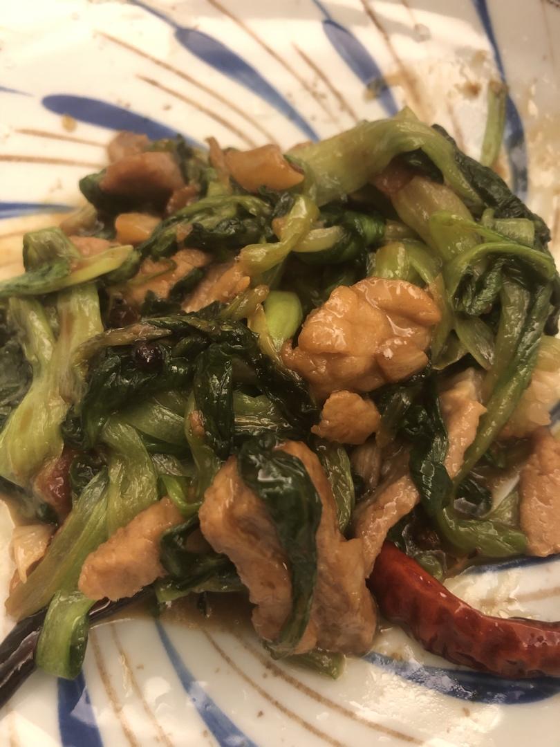 青菜炒肉丝