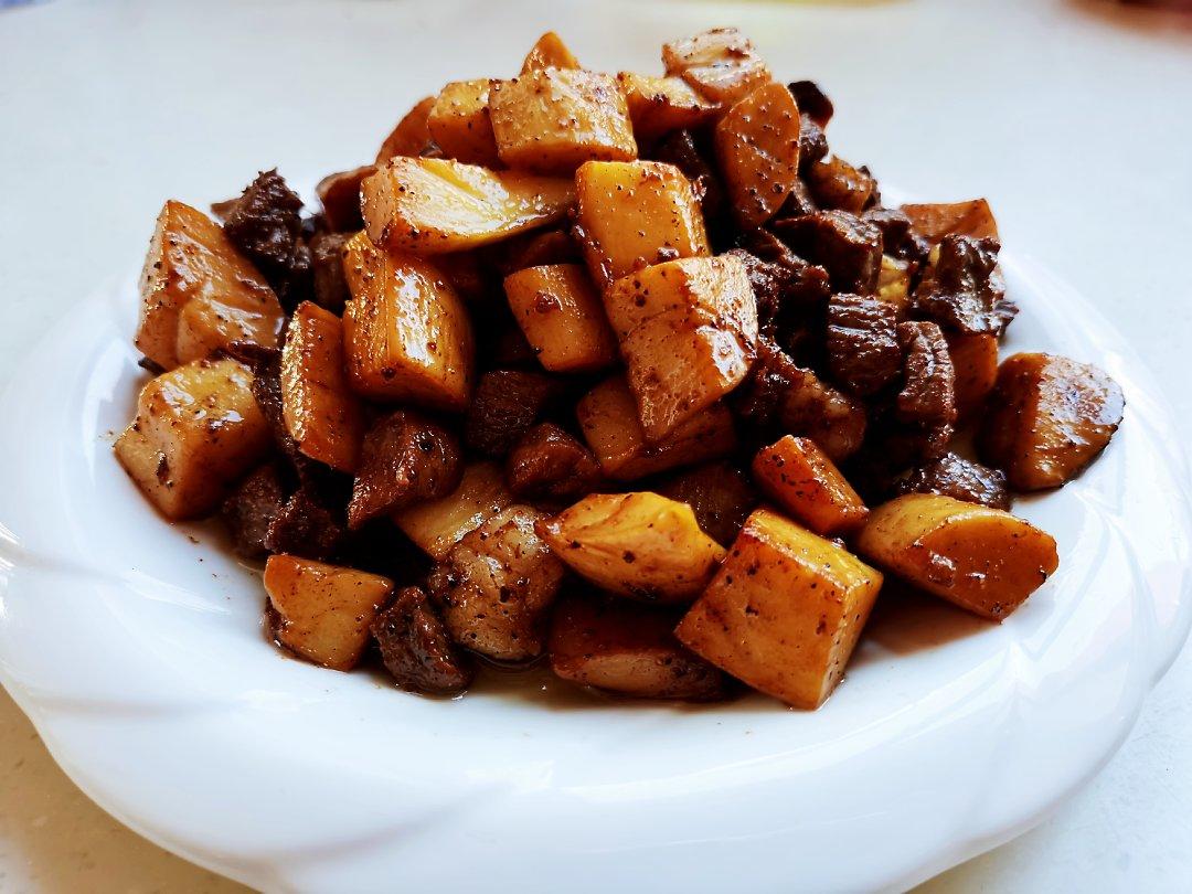 黑胡椒杏鲍菇牛肉粒