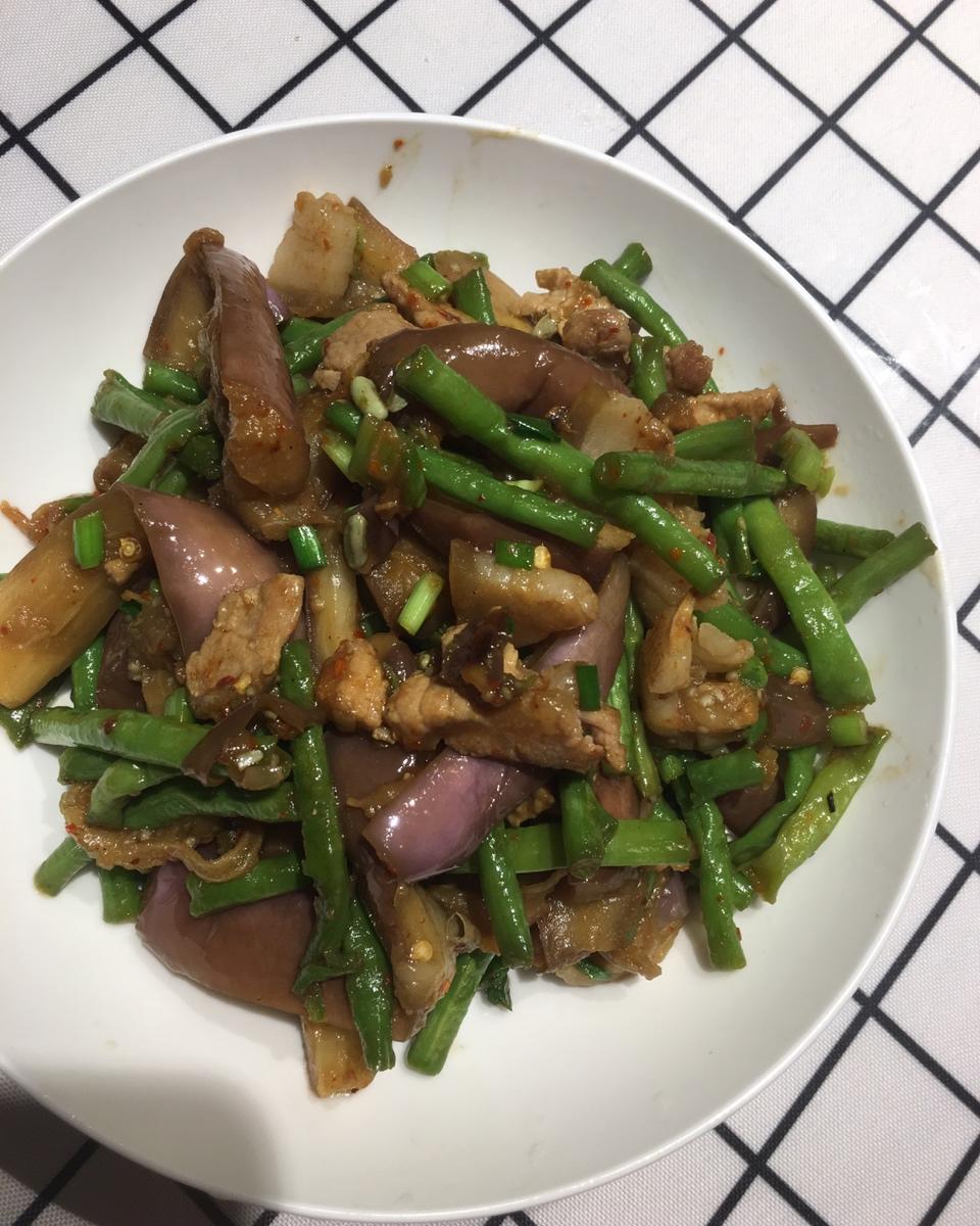 茄子炒豆角（少油）