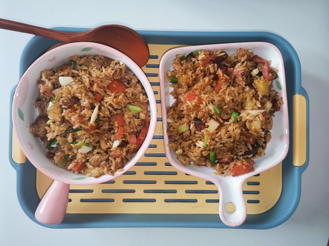 邻居抢着来我家吃土豆香肠炒饭，原来这么香！