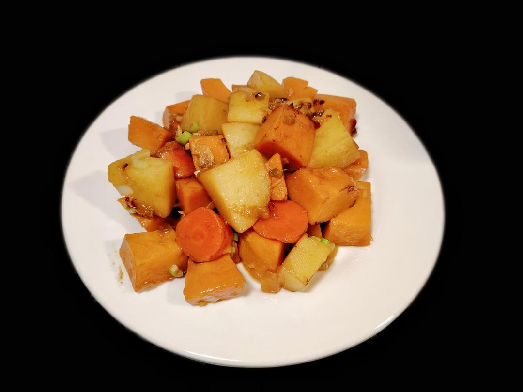 上班族的快手简单晚餐——南瓜炖土豆