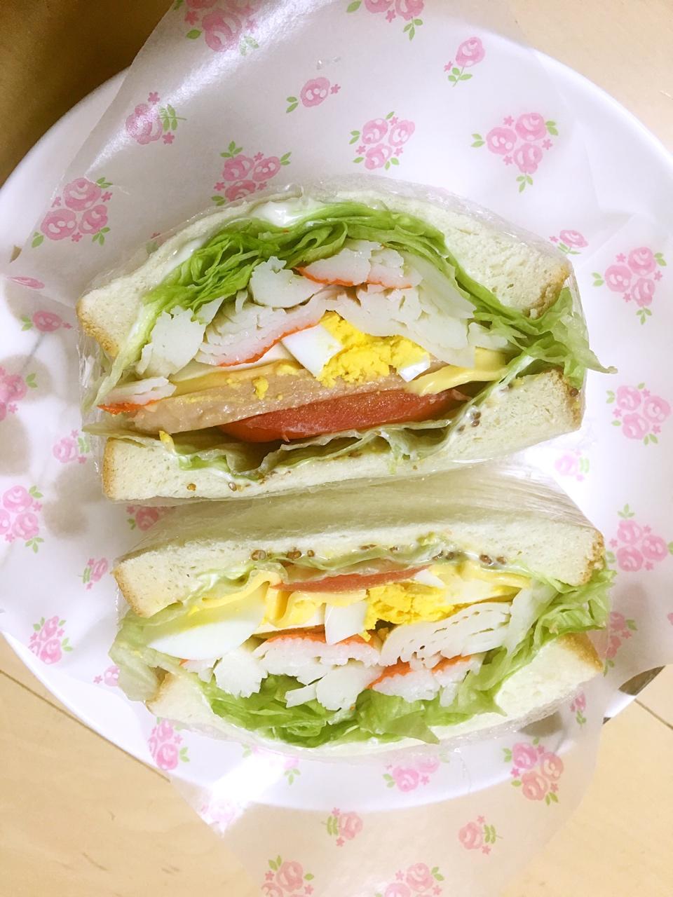 如何做超厚的沼三明治~详细tip！牛油果鸡蛋午餐肉三明治~