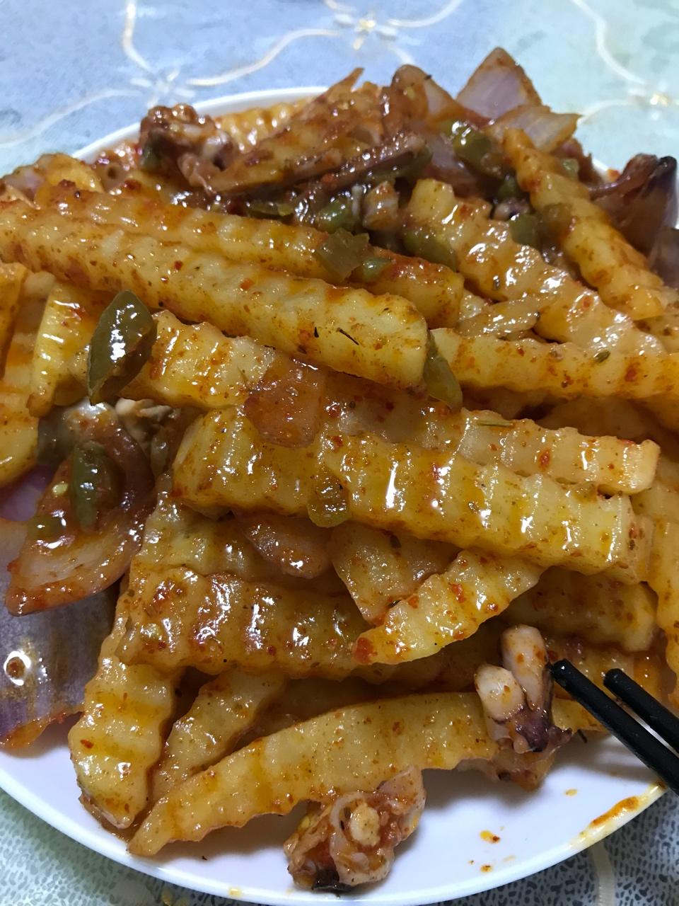 好吃到哭的土豆鱿鱼须