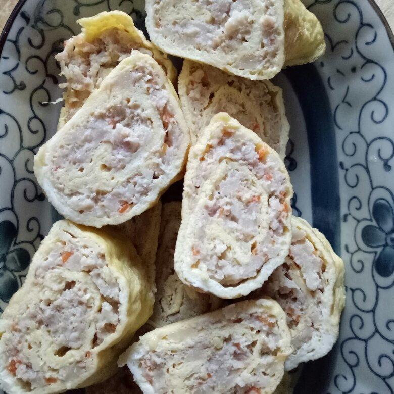 老爸的手艺---蒸肉蛋卷