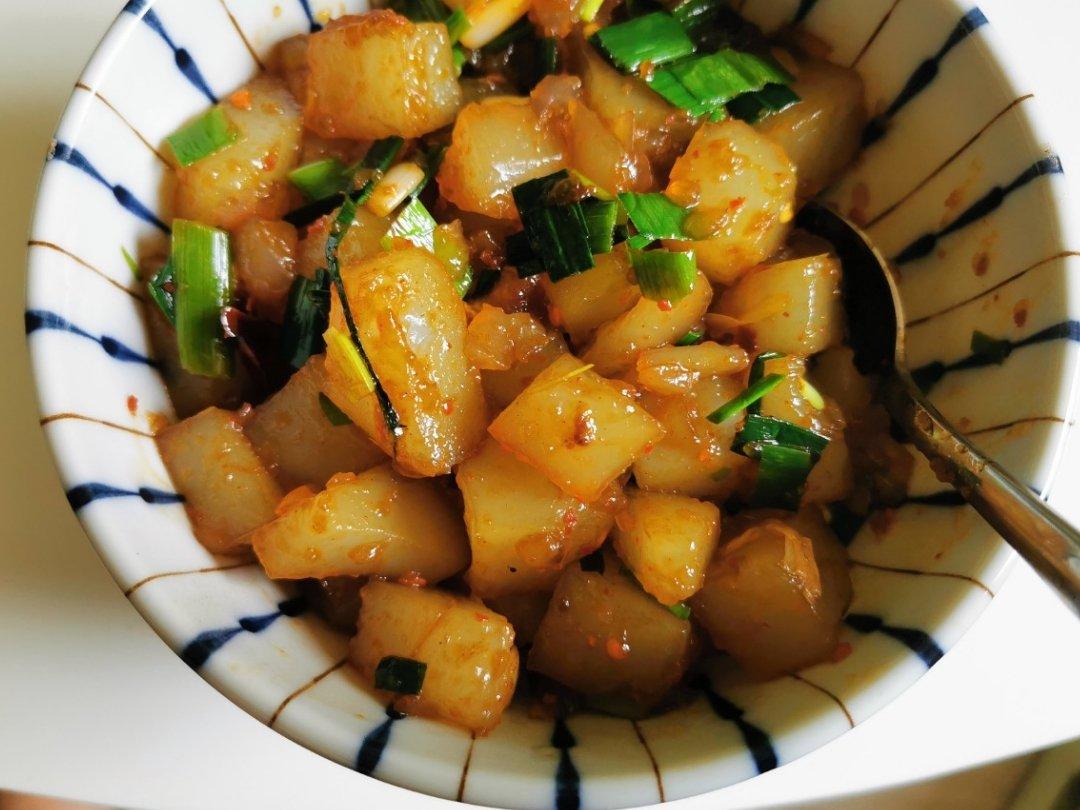 蒜苗炒凉粉