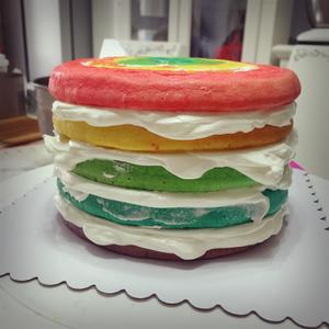 高颜值彩虹格子蛋糕的做法 步骤11