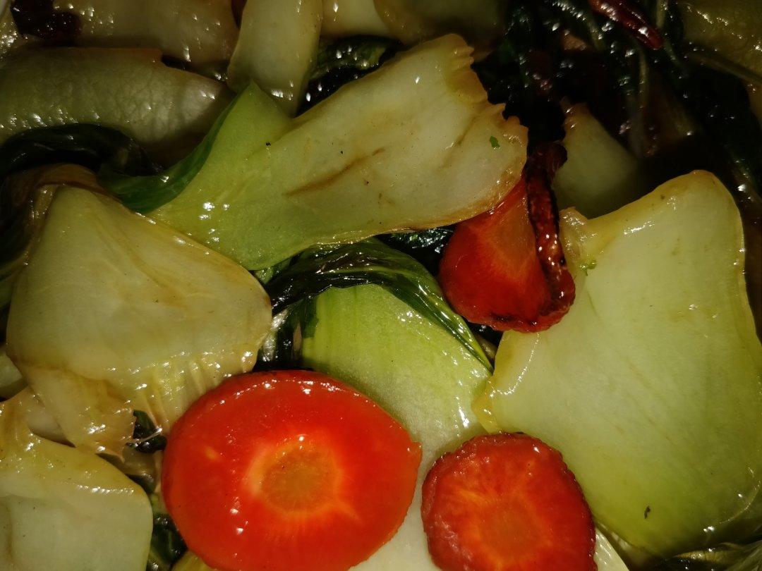 青菜炒蘑菇