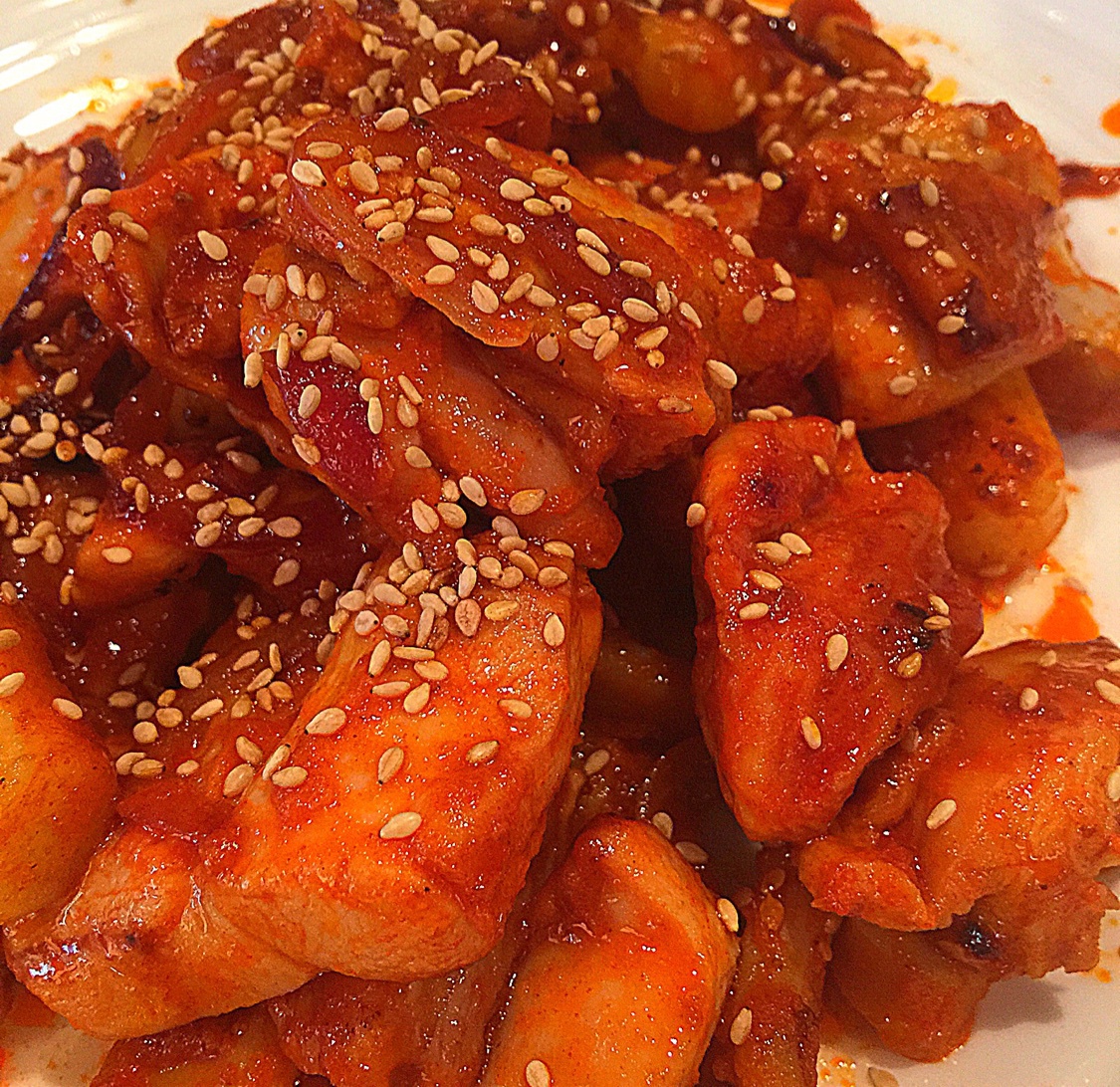 粒粒灰做的韩式鸡肉炒年糕