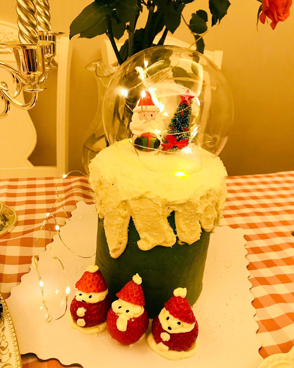 m﹏ 赞做的#圣诞蛋糕水晶球
