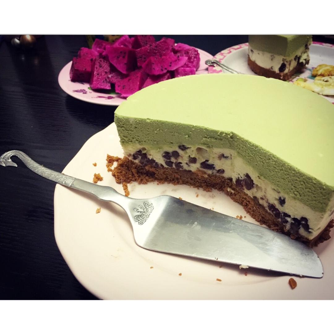 抹茶红豆冻芝士