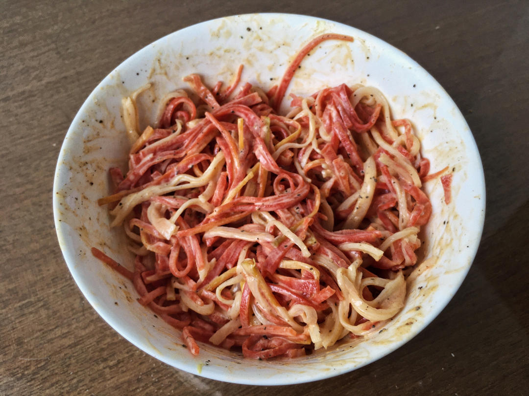 胡萝卜蟹柳丝温沙拉【健康小食】