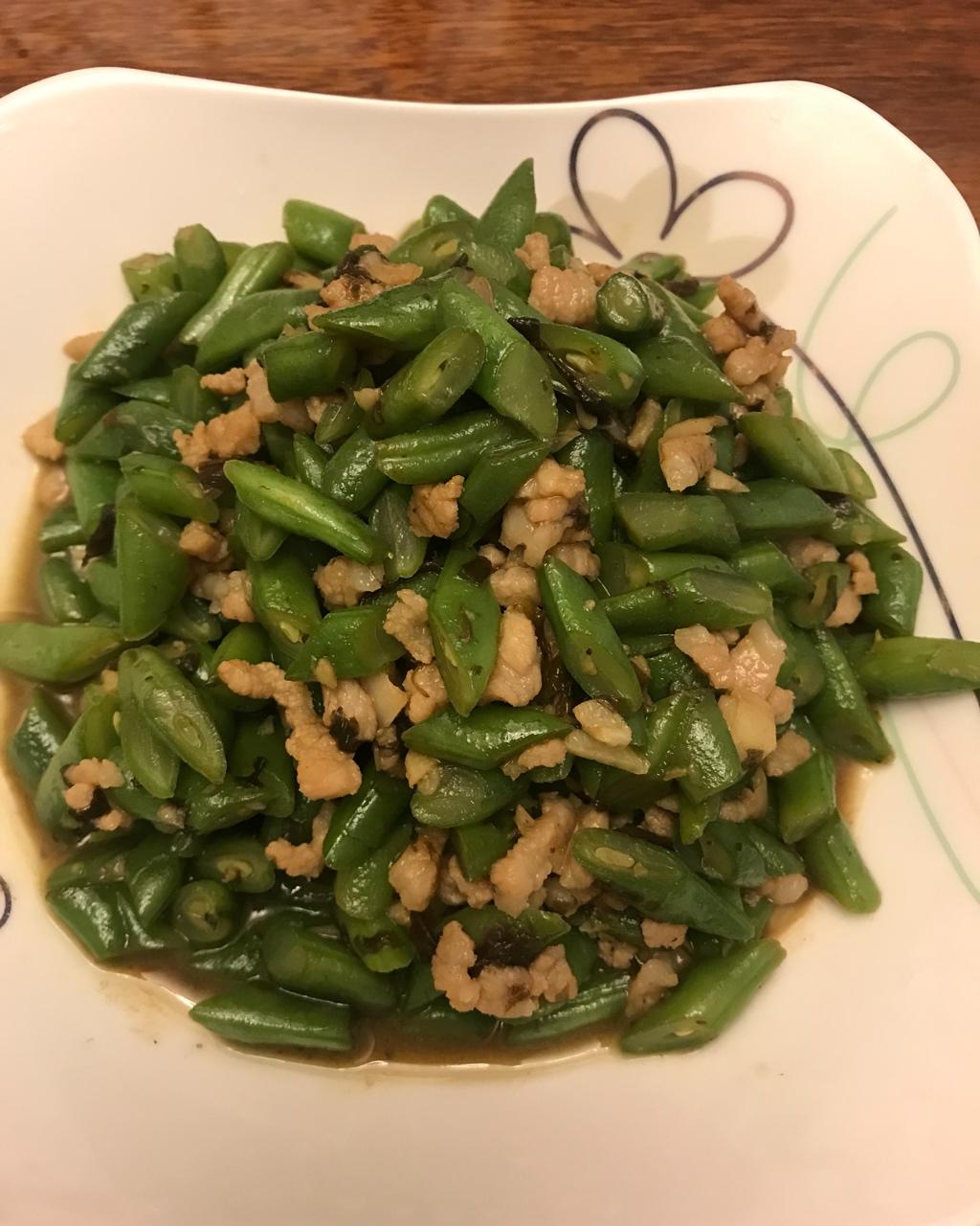 干煸榄菜肉末豆角