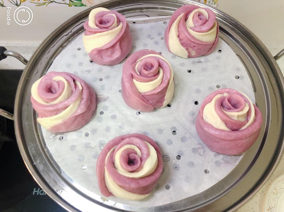 紫薯玫瑰花馒头