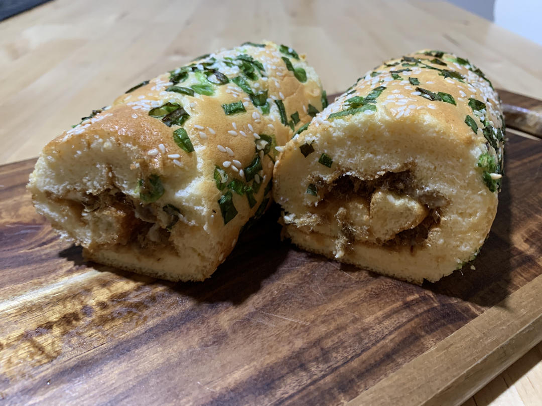 香葱肉松蛋糕卷这样做‼️满屋飘香（小视频食谱）
