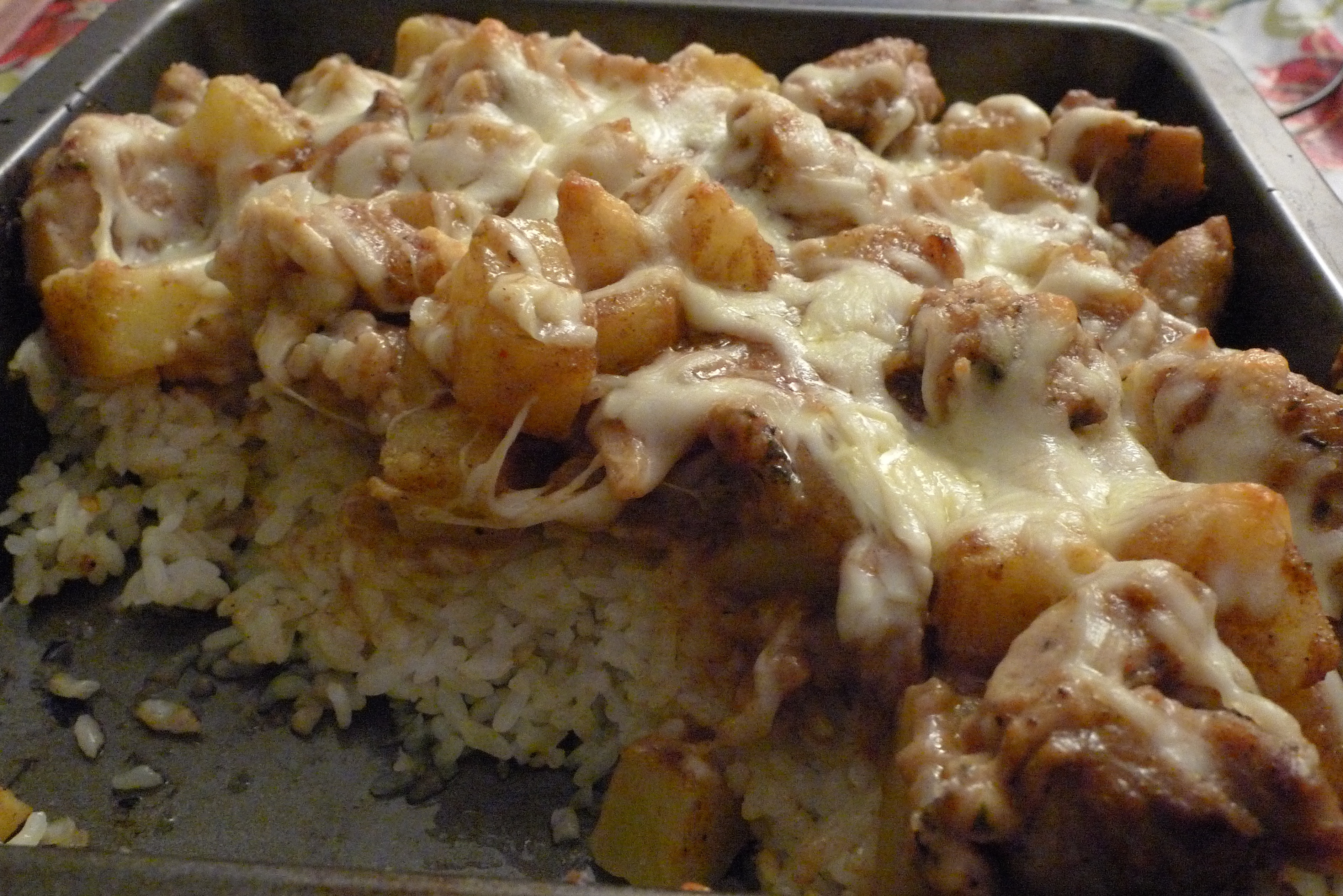 脆皮鸡块咖喱奶酪焗饭