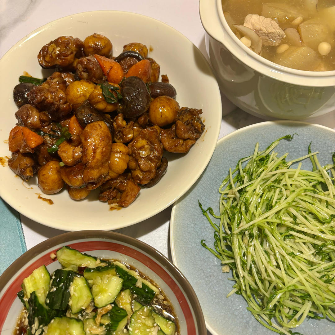 【栗子烧鸡】鸡肉都给你吃，栗子归我~