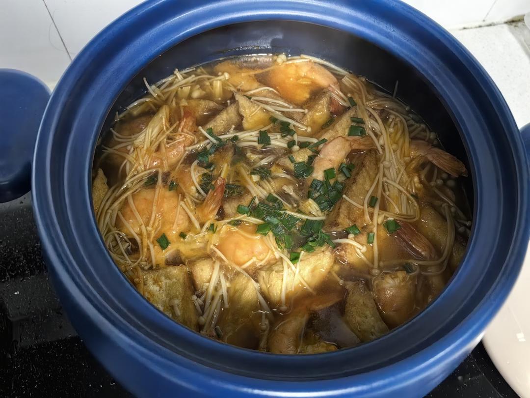 鲜虾豆腐煲