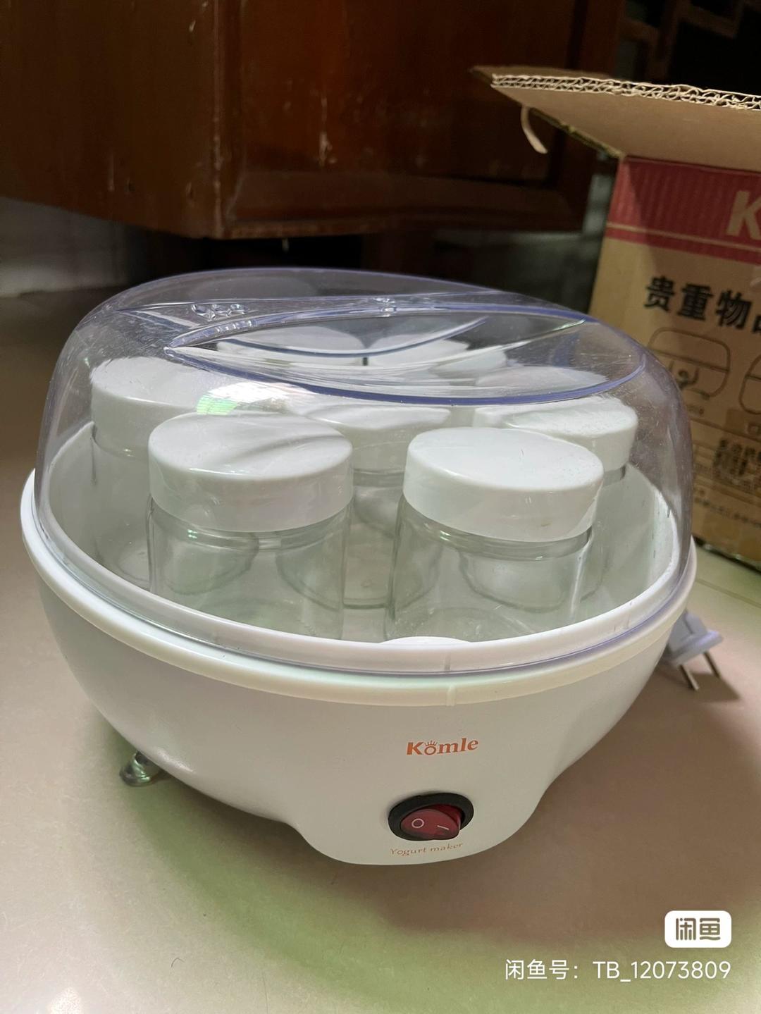 370 科美勒Komle粉色酸奶机，粉色塑料盖子的玻璃分杯