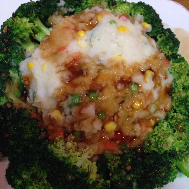 土豆泥佐西兰花（低脂 无沙拉版）