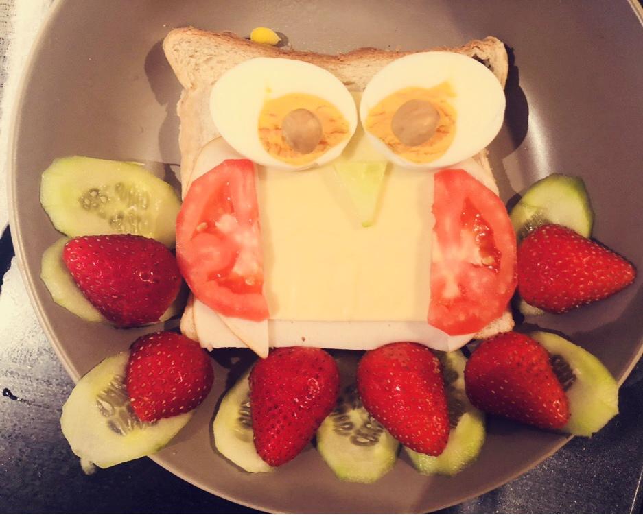 超萌猫头鹰吐司早餐