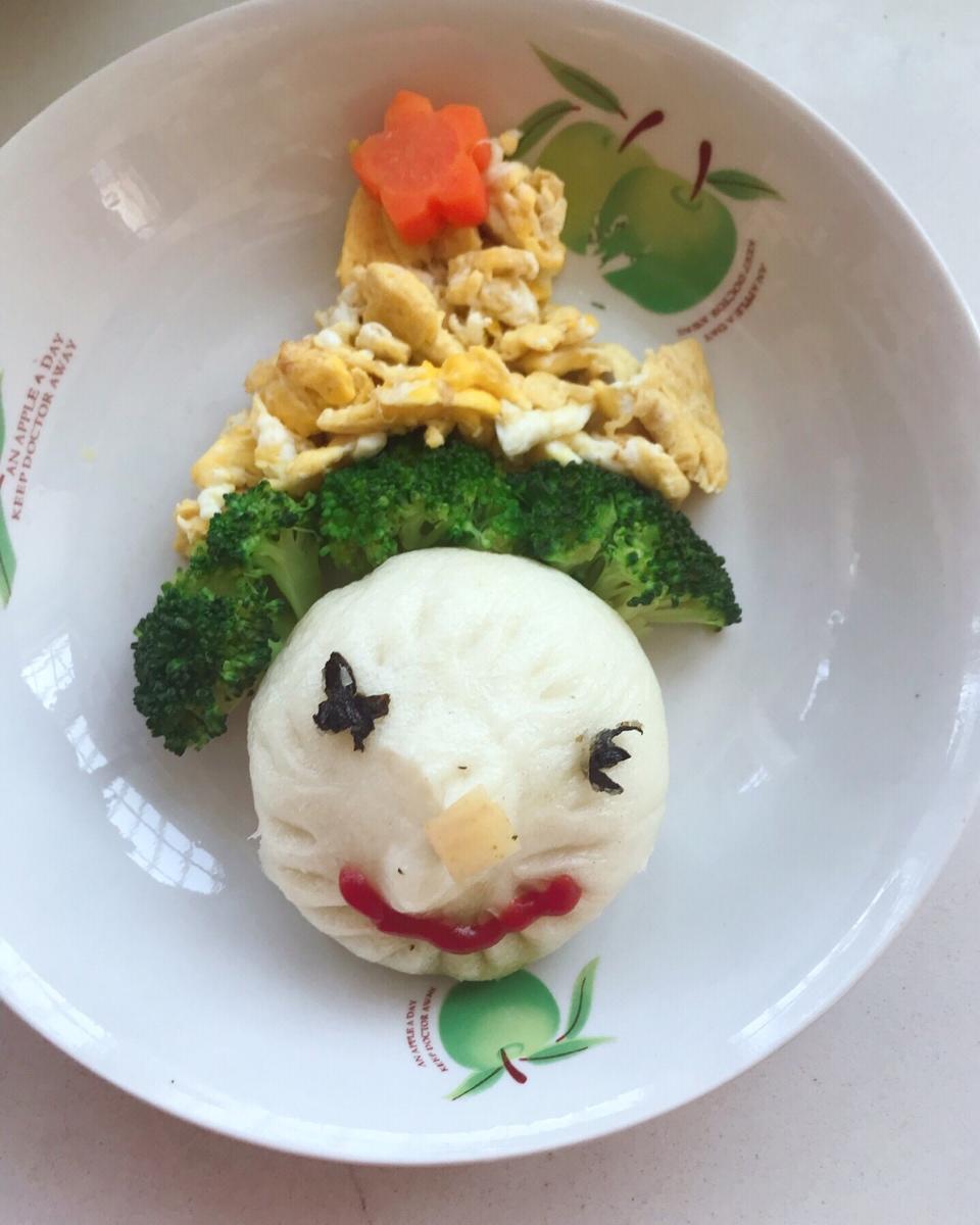 趣味早餐摆盘——麦当劳叔叔肉包