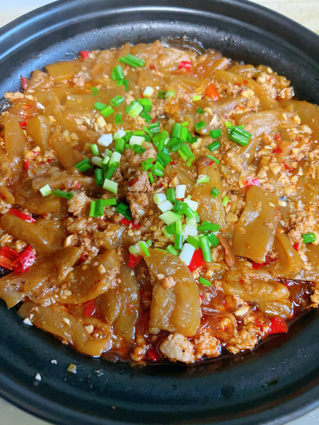 茄子肉末粉丝煲