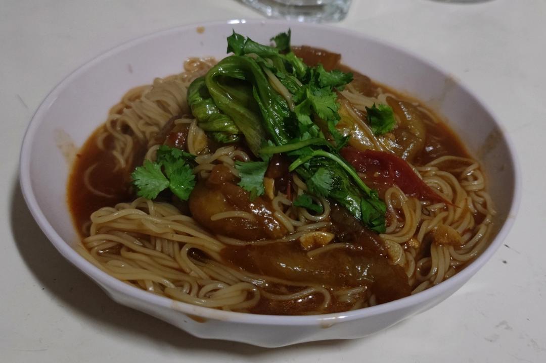 🍅西红柿肉末🍆茄子焖面🍜含泪吃了两大碗