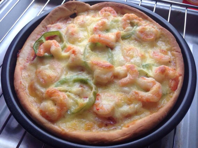 鲜虾培根薄披萨—海氏烤箱定制