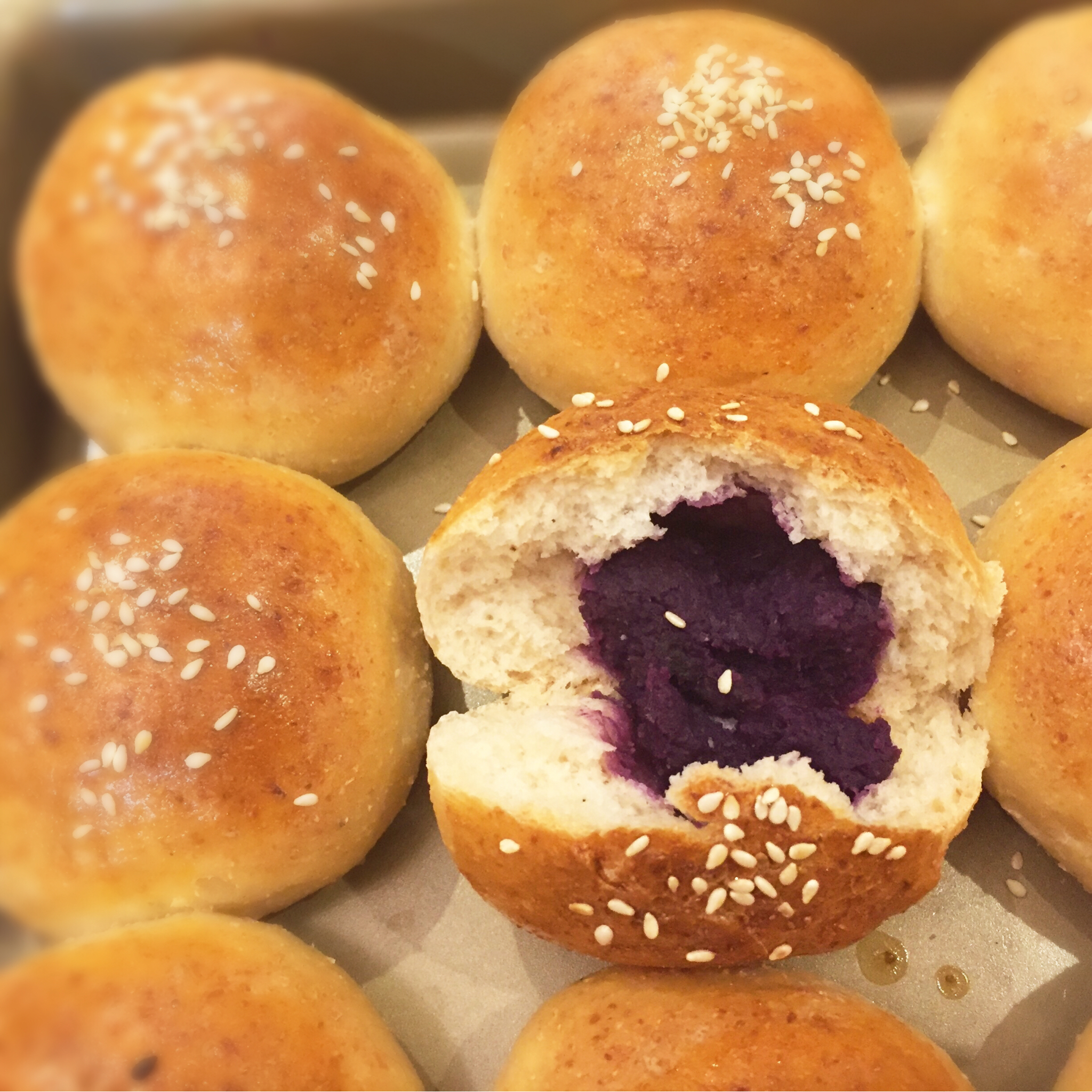 豆渣紫薯小餐包
