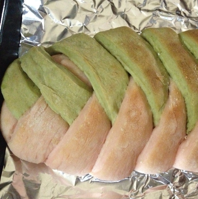 抹茶红豆面包