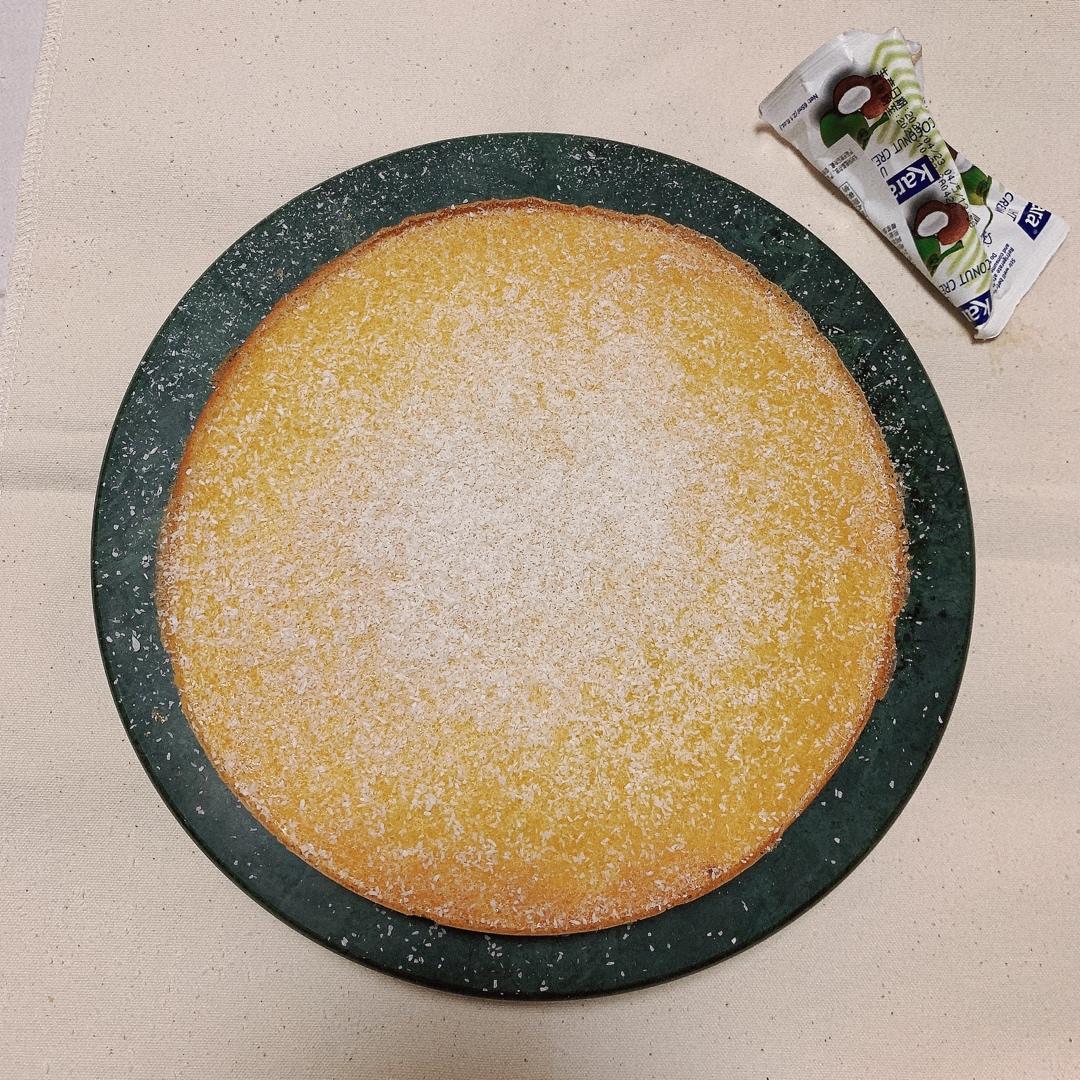 适合新手炼乳盐雪戚风蛋糕8寸（少油少糖版）含百香果口味版本