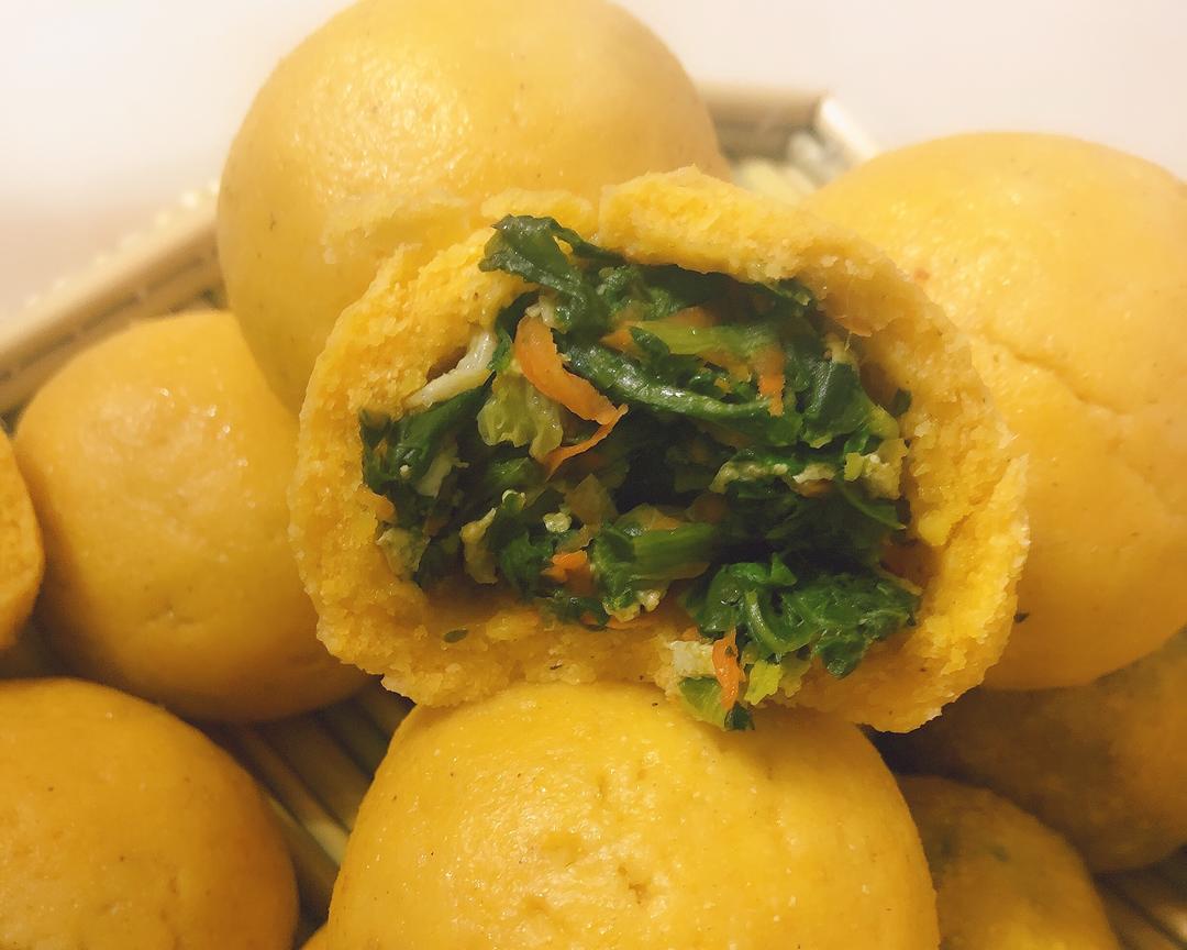 菜团子（小白菜馅）（放酵母）