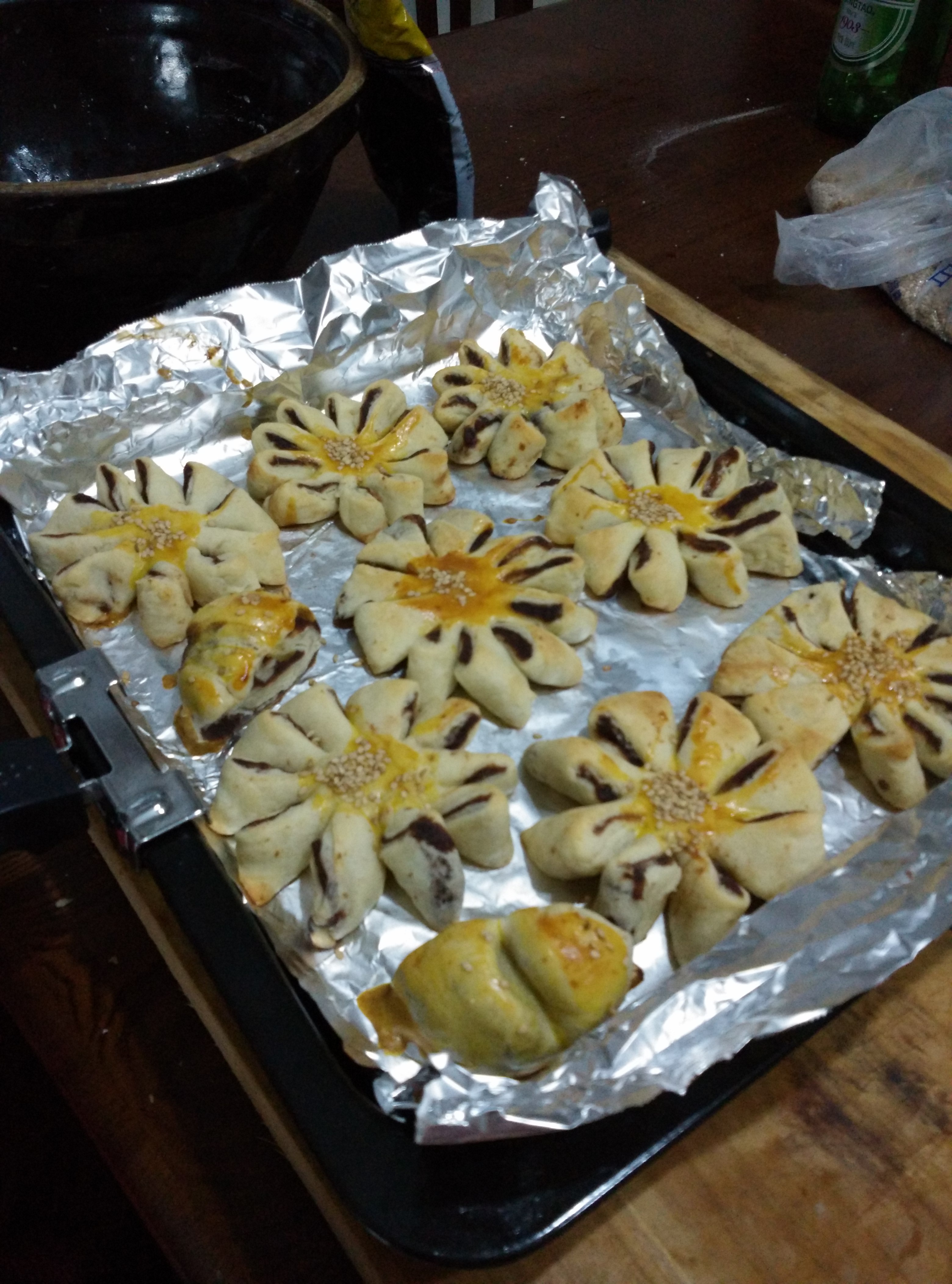 豆沙菊花酥