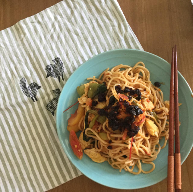 鸡蛋素炒面Fried Noodles Vegetarian