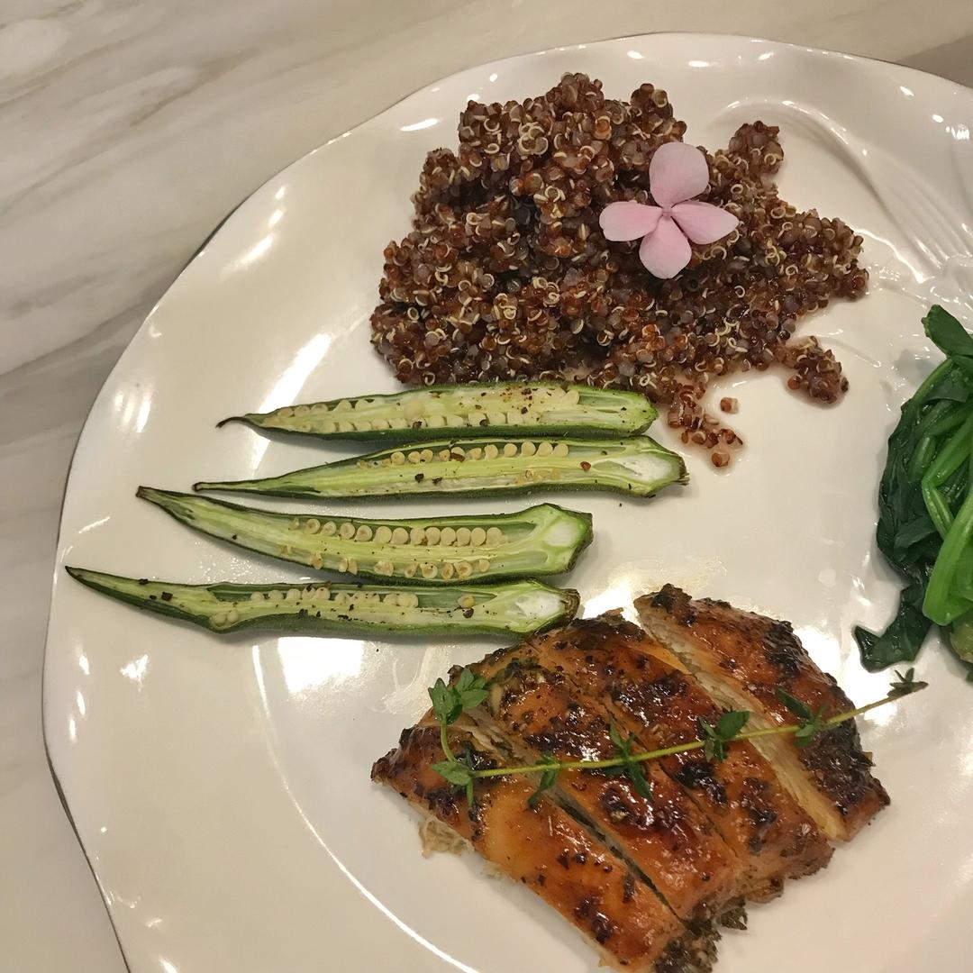 青柠百里香烤鸡胸佐时蔬Sticky lime chicken——北鼎烤箱食谱
