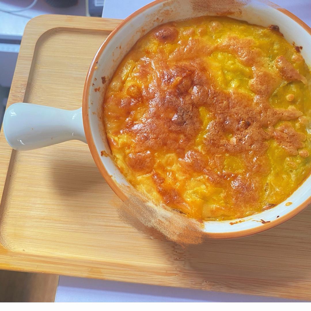 一口忘不了！软糯拉丝的芝士焗南瓜