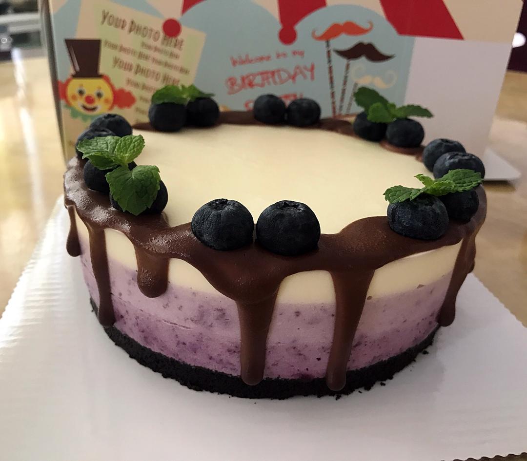 渐变蓝莓冻芝士蛋糕（免烤）