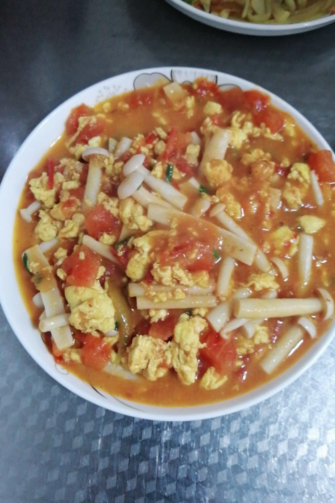 西红柿炒海鲜菇