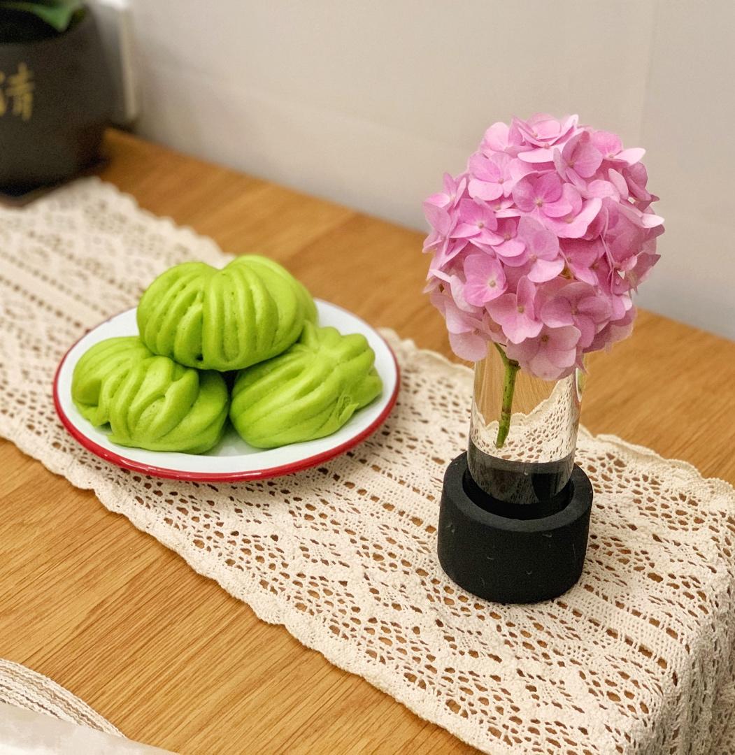 菠菜汁心形馒头 花卷（一次性发酵超治愈）