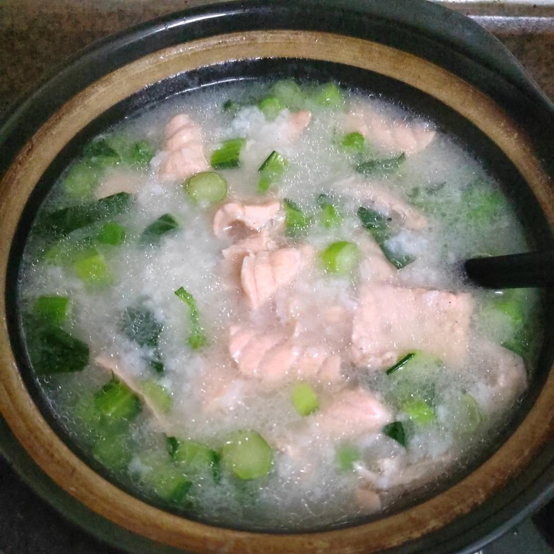 三文鱼蔬菜芝士粥