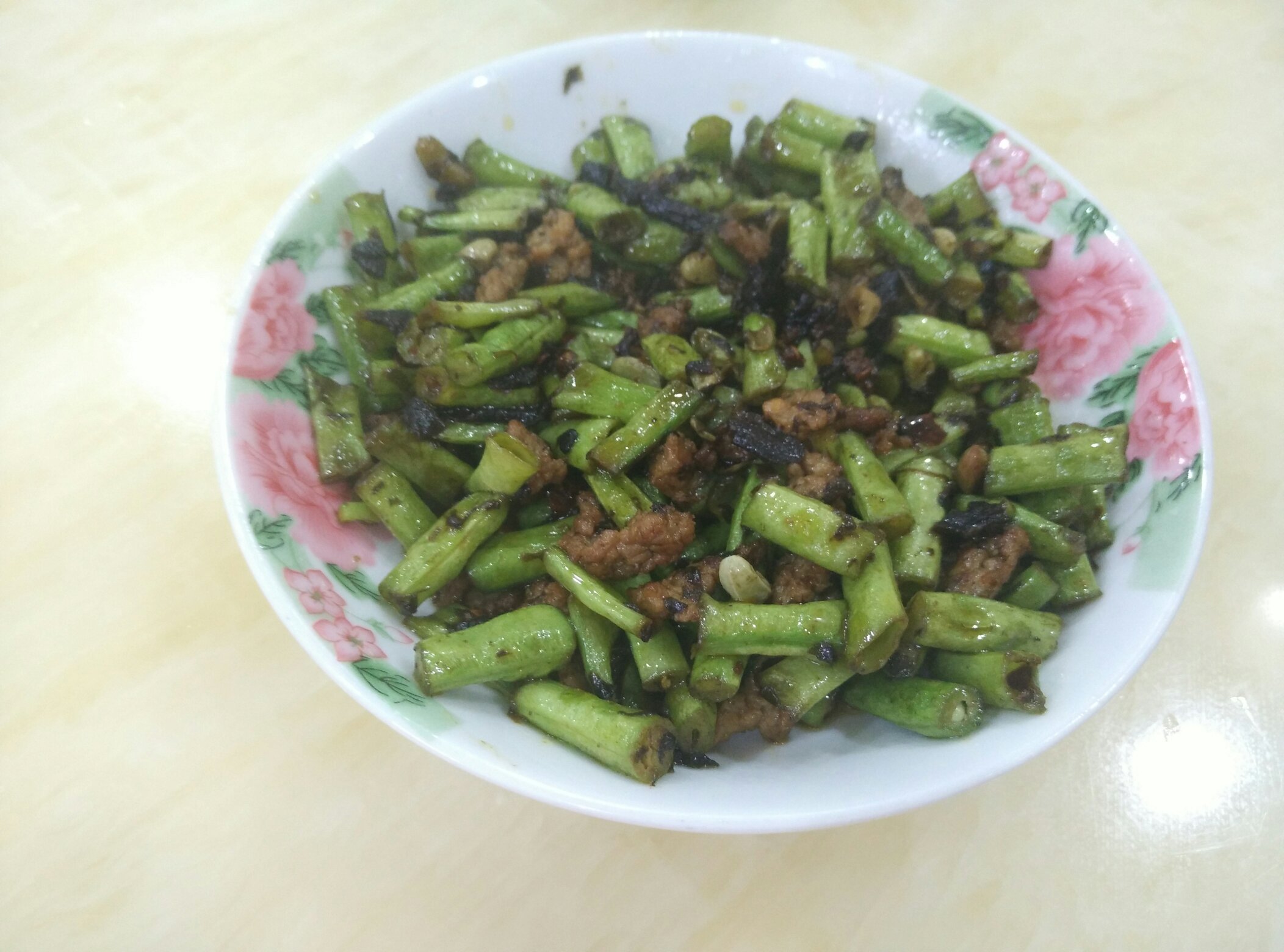 榄菜豆角肉末