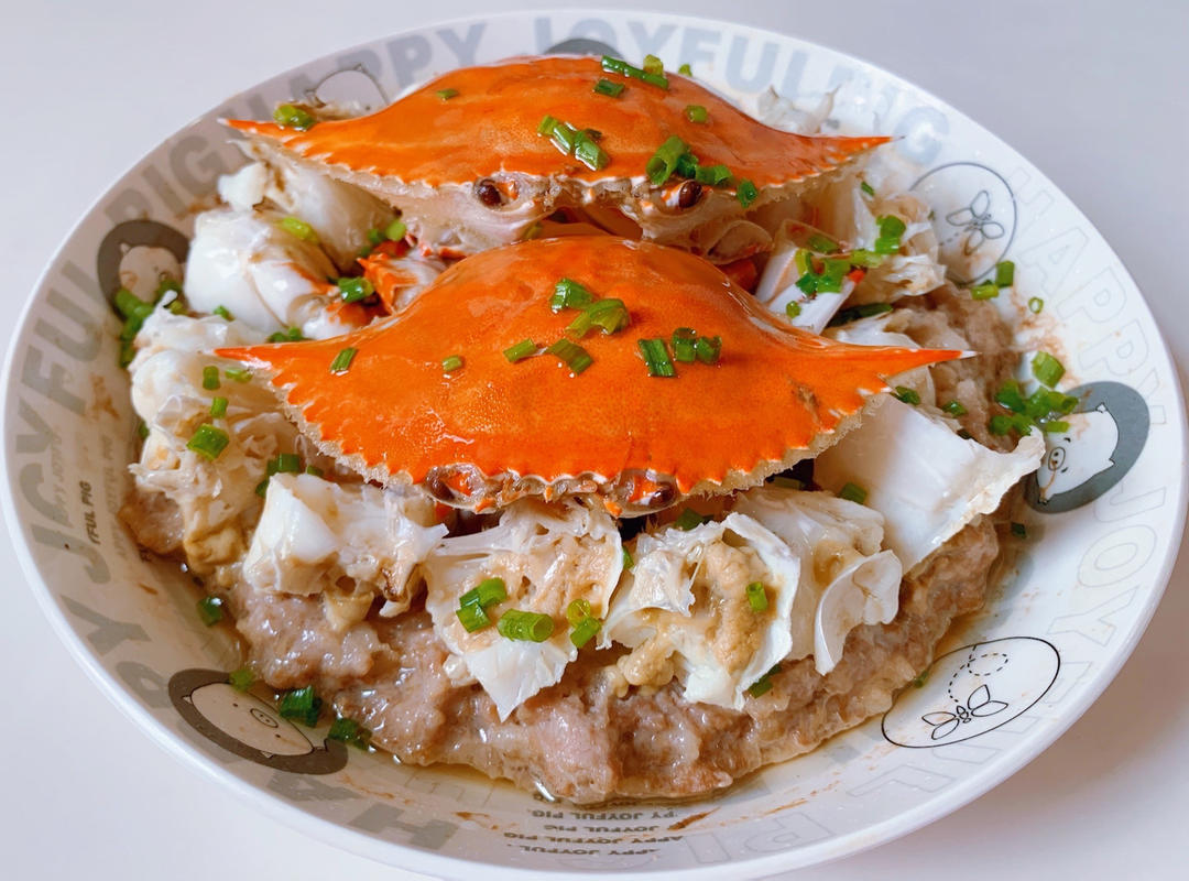 肉末蒸梭子蟹