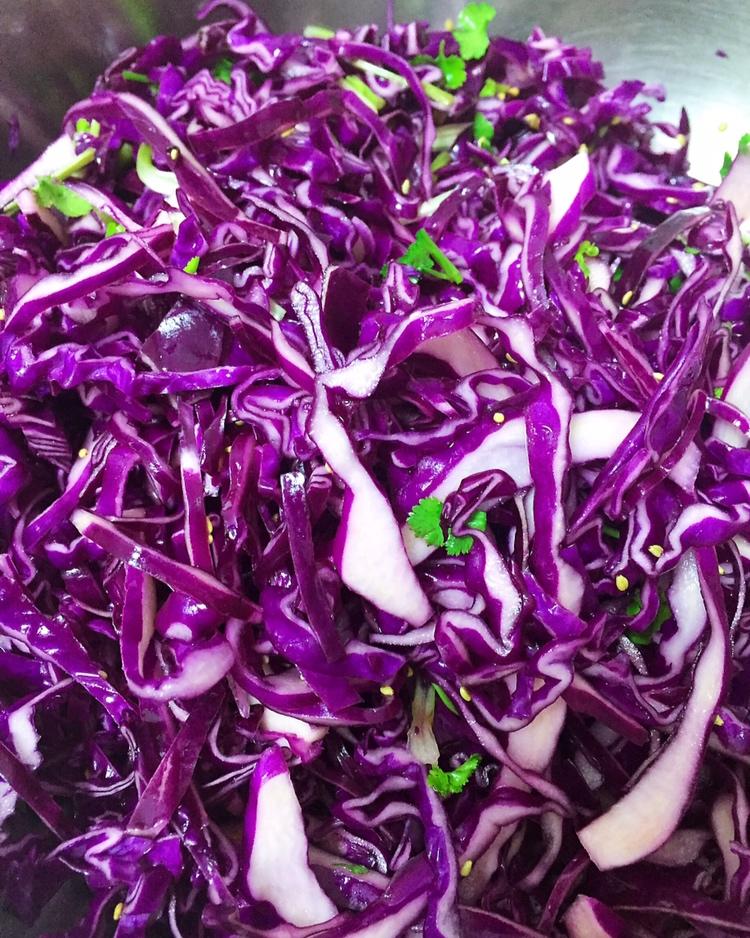 下酒菜 凉拌紫甘蓝 韩奇奇2018做的凉拌紫甘蓝